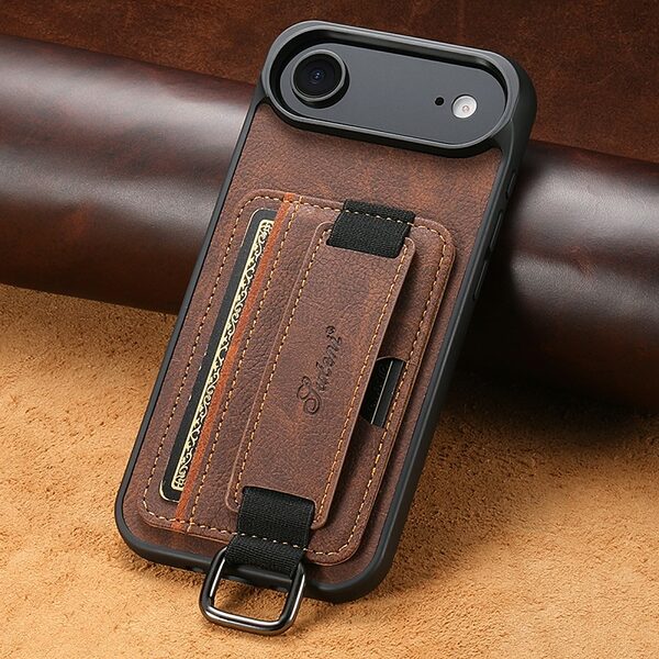 Θήκη iPhone Air - SUTENI H13 - Πλάτη από Συνθετικό Δέρμα (PU) με TPU - Καφέ - Card Holder/Stand - Εικόνα 5