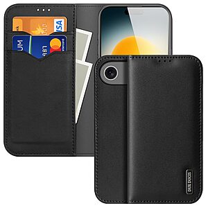 Θήκη iPhone Air - DUX DUCIS Hivo Series - Flip Πορτοφόλι από Αυθεντικό Δέρμα - Μαύρο - RFID/Wallet/Stand
