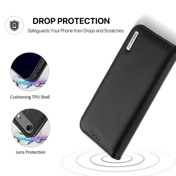 Θήκη iPhone Air - DUX DUCIS Hivo Series - Flip Πορτοφόλι από Αυθεντικό Δέρμα - Μαύρο - RFID/Wallet/Stand - Εικόνα 5
