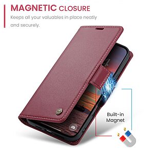 Θήκη iPhone Air - CASEME 023 - Flip Πορτοφόλι από Συνθετικό Δέρμα (PU) με TPU - Κόκκινο - RFID/Wallet/Stand - Εικόνα 2