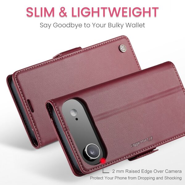 Θήκη iPhone Air - CASEME 023 - Flip Πορτοφόλι από Συνθετικό Δέρμα (PU) με TPU - Κόκκινο - RFID/Wallet/Stand - Εικόνα 8