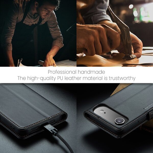 Θήκη iPhone Air - CASEME 023 - Flip Πορτοφόλι από Συνθετικό Δέρμα (PU) με TPU - Μαύρο - RFID/Wallet/Stand - Εικόνα 4