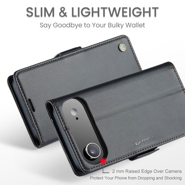 Θήκη iPhone Air - CASEME 023 - Flip Πορτοφόλι από Συνθετικό Δέρμα (PU) με TPU - Μαύρο - RFID/Wallet/Stand - Εικόνα 8