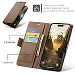 Θήκη iPhone Air - CASEME 023 - Flip Πορτοφόλι από Συνθετικό Δέρμα (PU) με TPU - Καφέ - RFID/Wallet/Stand - Εικόνα 5