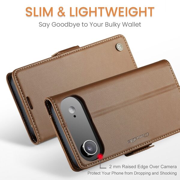 Θήκη iPhone Air - CASEME 023 - Flip Πορτοφόλι από Συνθετικό Δέρμα (PU) με TPU - Καφέ - RFID/Wallet/Stand - Εικόνα 8