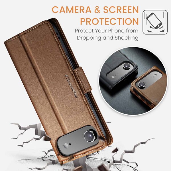 Θήκη iPhone Air - CASEME 023 - Flip Πορτοφόλι από Συνθετικό Δέρμα (PU) με TPU - Καφέ - RFID/Wallet/Stand - Εικόνα 9