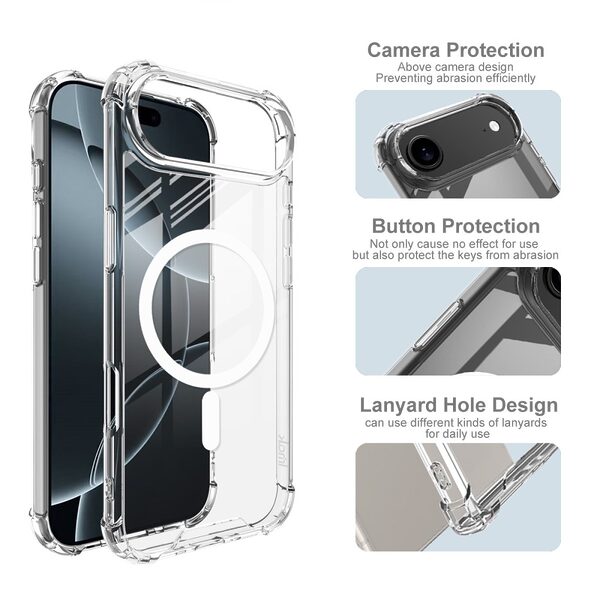Θήκη iPhone Air - IMAK - Σκληρή Θήκη PC+TPU - Διάφανο - MagSafe - Εικόνα 5