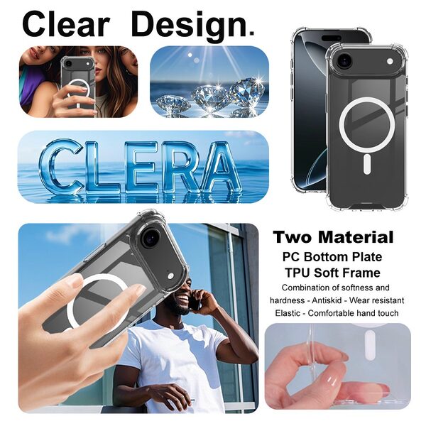 Θήκη iPhone Air - IMAK - Σκληρή Θήκη PC+TPU - Διάφανο - MagSafe - Εικόνα 6