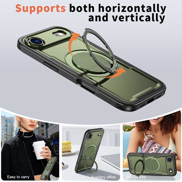 Θήκη iPhone Air - OEM - Σκληρή Θήκη PC+TPU - ελαιώδες πράσινο - MagSafe/Stand - Εικόνα 5