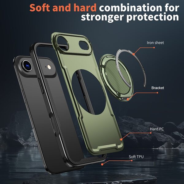 Θήκη iPhone Air - OEM - Σκληρή Θήκη PC+TPU - ελαιώδες πράσινο - MagSafe/Stand - Εικόνα 6