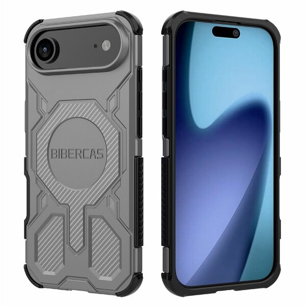 Θήκη iPhone Air - BIBERCAS J-16 Series - Σκληρή Θήκη PC+TPU - Γκρι - MagSafe