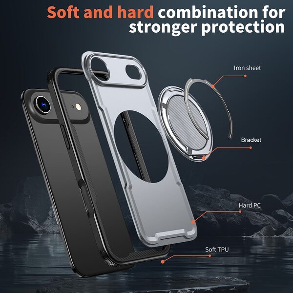 Θήκη iPhone Air - OEM - Σκληρή Θήκη PC+TPU - Γκρι - MagSafe/Stand - Εικόνα 6