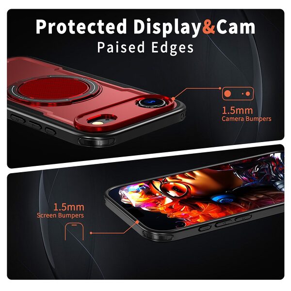 Θήκη iPhone Air - OEM - Σκληρή Θήκη PC+TPU - Κόκκινο - MagSafe/Stand - Εικόνα 4