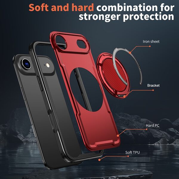Θήκη iPhone Air - OEM - Σκληρή Θήκη PC+TPU - Κόκκινο - MagSafe/Stand - Εικόνα 6