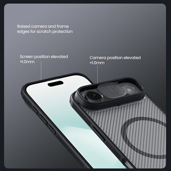 Θήκη iPhone Air - NILLKIN Camshield Pro Magnetic Series - Σκληρή Θήκη PC+TPU - Μαύρο - MagSafe - Εικόνα 3