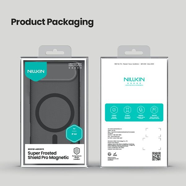 Θήκη iPhone Air - NILLKIN Super Frosted Shield Pro - Σκληρή Θήκη PC+TPU - Μαύρο - MagSafe - Εικόνα 4