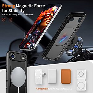 Θήκη iPhone Air - OEM - Σκληρή Θήκη PC+TPU - Μαύρο - MagSafe/Stand - Εικόνα 2