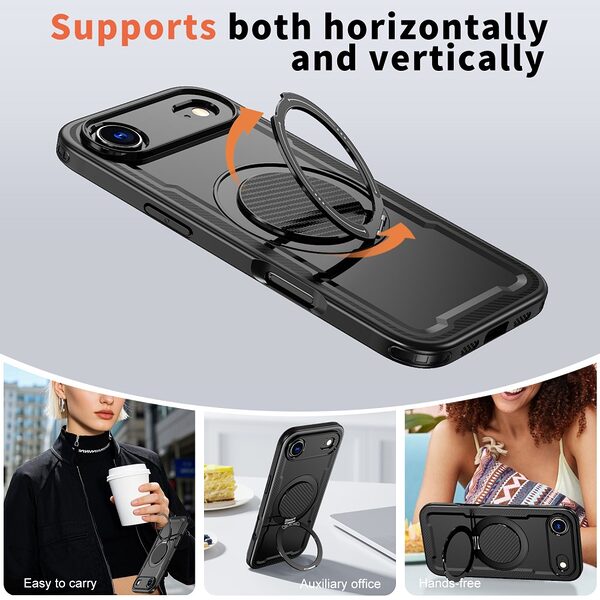 Θήκη iPhone Air - OEM - Σκληρή Θήκη PC+TPU - Μαύρο - MagSafe/Stand - Εικόνα 5