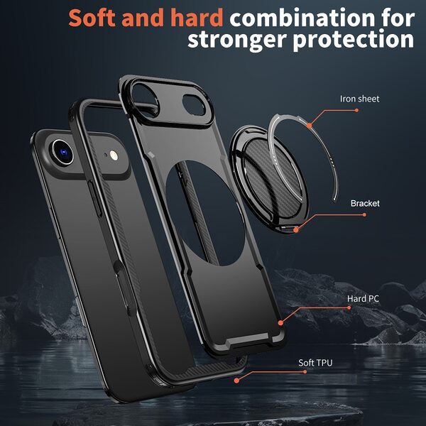 Θήκη iPhone Air - OEM - Σκληρή Θήκη PC+TPU - Μαύρο - MagSafe/Stand - Εικόνα 6