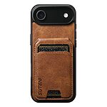Θήκη iPhone Air - SUTENI H02 - Πλάτη από Συνθετικό Δέρμα (PU) με TPU - Καφέ - Wallet/Stand