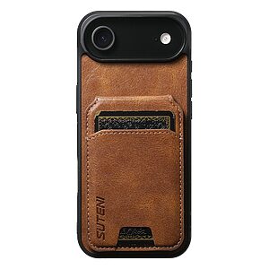 Θήκη iPhone Air - SUTENI H02 - Πλάτη από Συνθετικό Δέρμα (PU) με TPU - Καφέ - Wallet/Stand