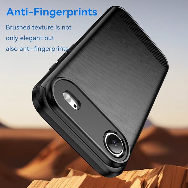 Θήκη iPhone Air - OEM - Πλάτη TPU Carbon Fiber - Μαύρο - Εικόνα 4