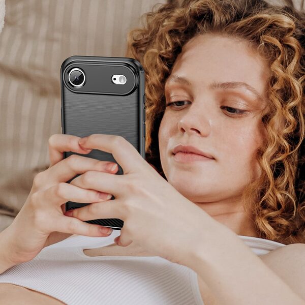 Θήκη iPhone Air - OEM - Πλάτη TPU Carbon Fiber - Μαύρο - Εικόνα 8
