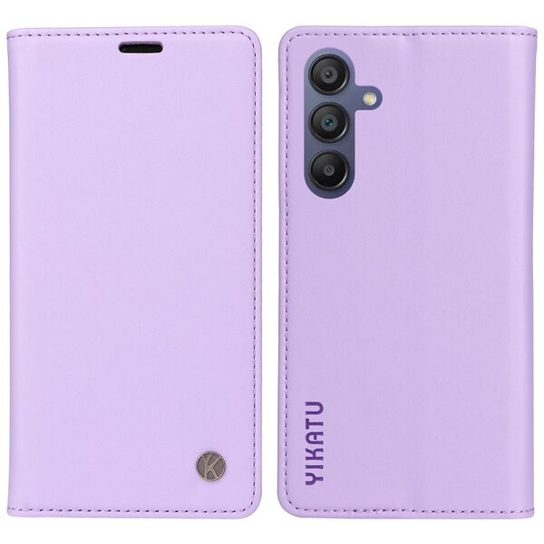 Θήκη Samsung Galaxy A17 5G / A17 4G / A16 4G / A16 5G / A26 5G - YIKATU YK-001 - Flip Πορτοφόλι από Συνθετικό Δέρμα (PU) - Μωβ Ανοιχτό - Wallet/Stand