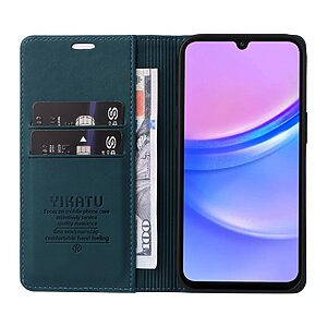 Θήκη Samsung Galaxy A17 5G / A17 4G / A26 5G / A16 4G / A16 5G - YIKATU YK-001 - Flip Πορτοφόλι από Συνθετικό Δέρμα (PU) - Πράσινο - Wallet/Stand - Εικόνα 2