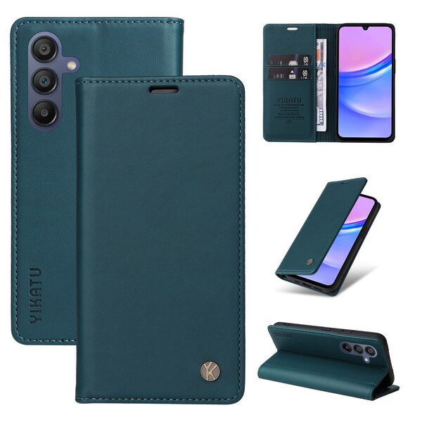 Θήκη Samsung Galaxy A17 5G / A17 4G / A26 5G / A16 4G / A16 5G - YIKATU YK-001 - Flip Πορτοφόλι από Συνθετικό Δέρμα (PU) - Πράσινο - Wallet/Stand - Εικόνα 8