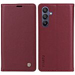 Θήκη Samsung Galaxy A17 5G / A17 4G / A26 5G / A16 4G / A16 5G - YIKATU YK-001 - Flip Πορτοφόλι από Συνθετικό Δέρμα (PU) με TPU - Βαθύ Κόκκινο - Wallet/Stand