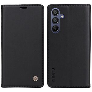 Θήκη Samsung Galaxy A17 5G / A17 4G / A26 5G / A16 4G / A16 5G - YIKATU YK-001 - Flip Πορτοφόλι από Συνθετικό Δέρμα (PU) - Μαύρο - Wallet/Stand