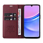 Θήκη Samsung Galaxy A17 5G / A17 4G / A26 5G / A16 4G / A16 5G - YIKATU YK-001 - Flip Πορτοφόλι από Συνθετικό Δέρμα (PU) με TPU - Βαθύ Κόκκινο - Wallet/Stand - Εικόνα 2