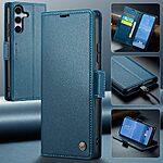 Θήκη Samsung Galaxy S25 5G / FE 5G - CASEME 023 - Flip Πορτοφόλι από Συνθετικό Δέρμα (PU) με TPU - Μπλε - RFID/Wallet/Stand - Εικόνα 10
