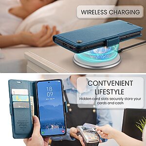 Θήκη Samsung Galaxy S25 5G / FE 5G - CASEME 023 - Flip Πορτοφόλι από Συνθετικό Δέρμα (PU) με TPU - Μπλε - RFID/Wallet/Stand - Εικόνα 2