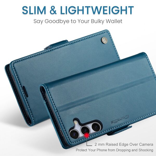 Θήκη Samsung Galaxy S25 5G / FE 5G - CASEME 023 - Flip Πορτοφόλι από Συνθετικό Δέρμα (PU) με TPU - Μπλε - RFID/Wallet/Stand - Εικόνα 8