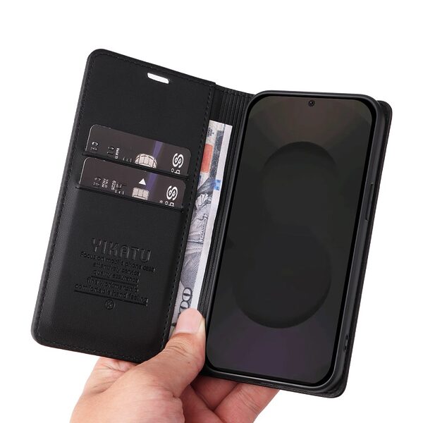 Θήκη Samsung Galaxy S25 5G - YIKATU - Flip Πορτοφόλι από Συνθετικό Δέρμα (PU) με TPU - Μαύρο - Wallet/Stand - Εικόνα 10