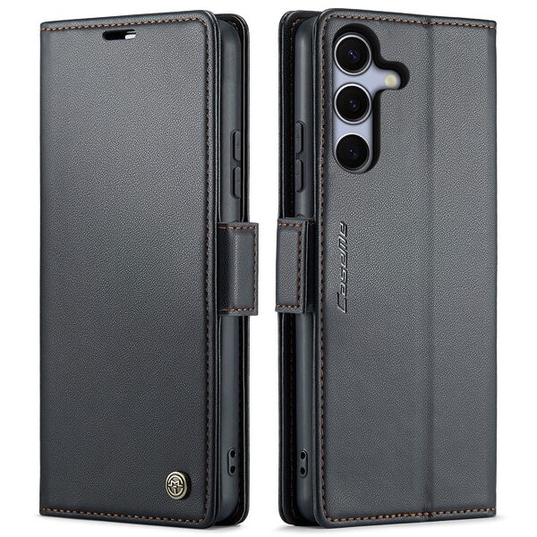 Θήκη Samsung Galaxy S25 FE 5G - CASEME 023 - Flip Πορτοφόλι από Συνθετικό Δέρμα (PU) - Μαύρο - RFID/Wallet/Stand