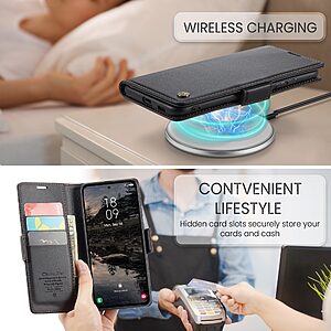 Θήκη Samsung Galaxy S25 FE 5G - CASEME 023 - Flip Πορτοφόλι από Συνθετικό Δέρμα (PU) - Μαύρο - RFID/Wallet/Stand - Εικόνα 2