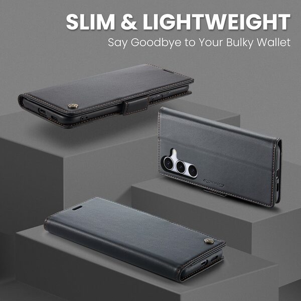 Θήκη Samsung Galaxy S25 FE 5G - CASEME 023 - Flip Πορτοφόλι από Συνθετικό Δέρμα (PU) - Μαύρο - RFID/Wallet/Stand - Εικόνα 3