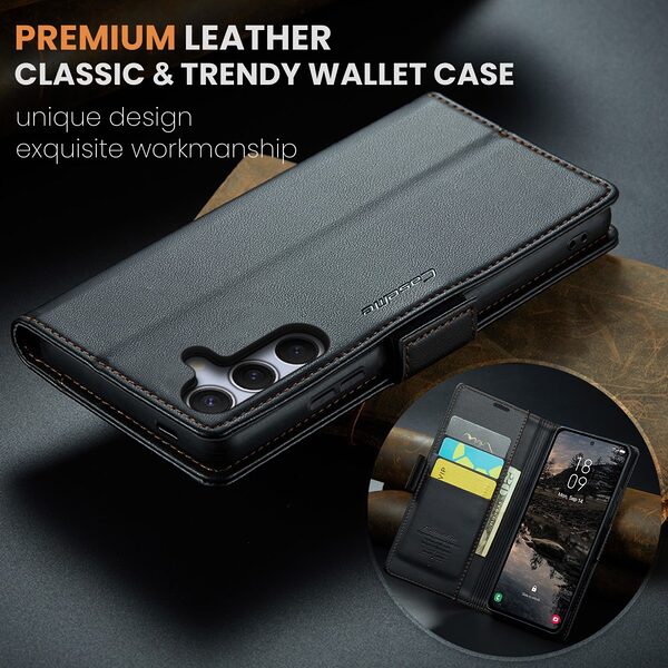 Θήκη Samsung Galaxy S25 FE 5G - CASEME 023 - Flip Πορτοφόλι από Συνθετικό Δέρμα (PU) - Μαύρο - RFID/Wallet/Stand - Εικόνα 7