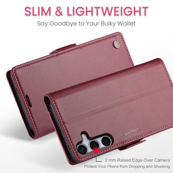 Θήκη Samsung Galaxy S25 FE 5G - CASEME 023 - Flip Πορτοφόλι από Συνθετικό Δέρμα (PU) - Κόκκινο - RFID/Wallet/Stand - Εικόνα 8