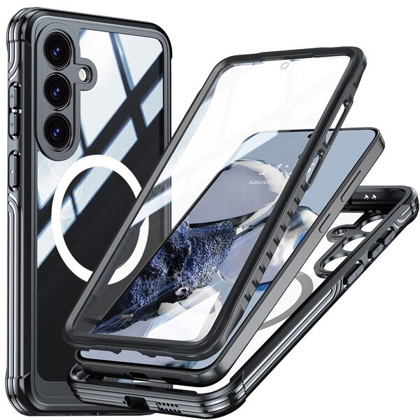 Θήκη Samsung Galaxy S25 FE 5G - OEM - Full Body PC+Tempered Glass - Μαύρο - MagSafe