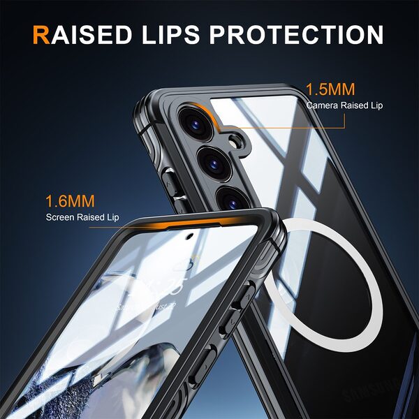 Θήκη Samsung Galaxy S25 FE 5G - OEM - Full Body PC+Tempered Glass - Μαύρο - MagSafe - Εικόνα 3