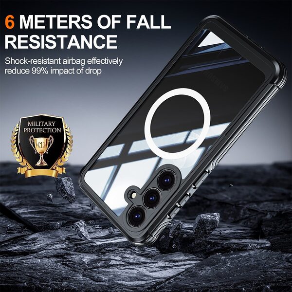 Θήκη Samsung Galaxy S25 FE 5G - OEM - Full Body PC+Tempered Glass - Μαύρο - MagSafe - Εικόνα 4