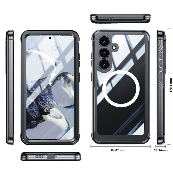 Θήκη Samsung Galaxy S25 FE 5G - OEM - Full Body PC+Tempered Glass - Μαύρο - MagSafe - Εικόνα 8