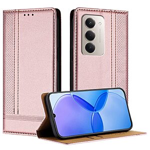 Θήκη Xiaomi Redmi 15 4G (171mm) / 5G (171mm) - OEM - Flip Πορτοφόλι από Συνθετικό Δέρμα (PU) - Ροζ Χρυσό - Wallet/Stand