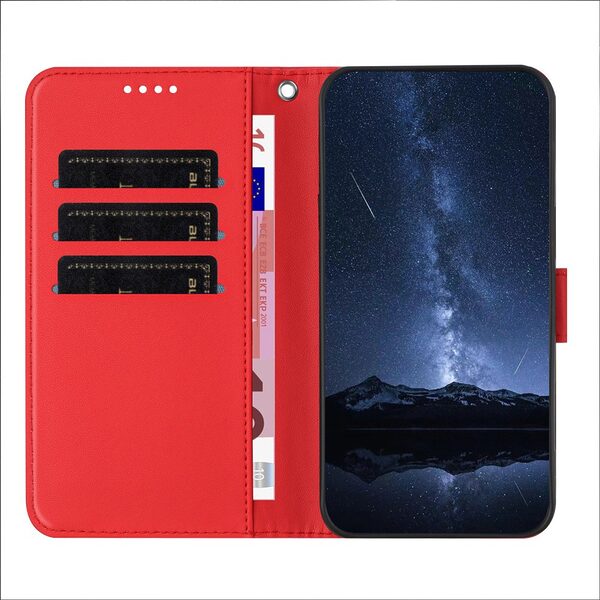 Θήκη Xiaomi Redmi 15 5G (171mm) / 4G (171mm) - OEM - Flip Πορτοφόλι από Συνθετικό Δέρμα (PU) με TPU - Κόκκινο - Stand - Εικόνα 6
