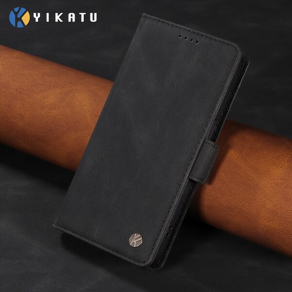 Θήκη Xiaomi Redmi 15C 4G (173mm) / Poco C85 4G (173mm) - YIKATU YK-005 - Flip Πορτοφόλι από Συνθετικό Δέρμα (PU) με TPU - Μαύρο - Wallet/Stand - Εικόνα 3
