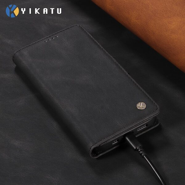 Θήκη Xiaomi Redmi 15C 4G (173mm) / Poco C85 4G (173mm) - YIKATU YK-005 - Flip Πορτοφόλι από Συνθετικό Δέρμα (PU) με TPU - Μαύρο - Wallet/Stand - Εικόνα 6